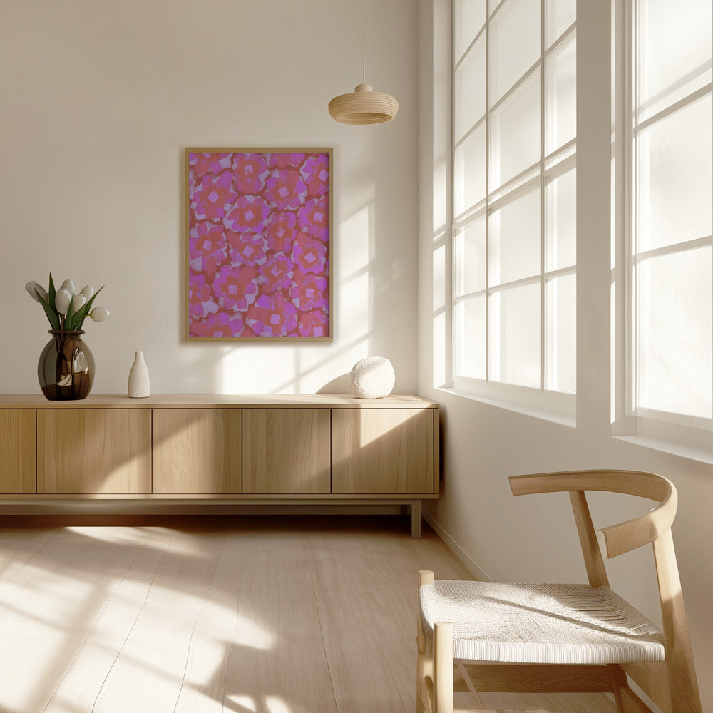 Cute Pink Blossom Pattern Poster